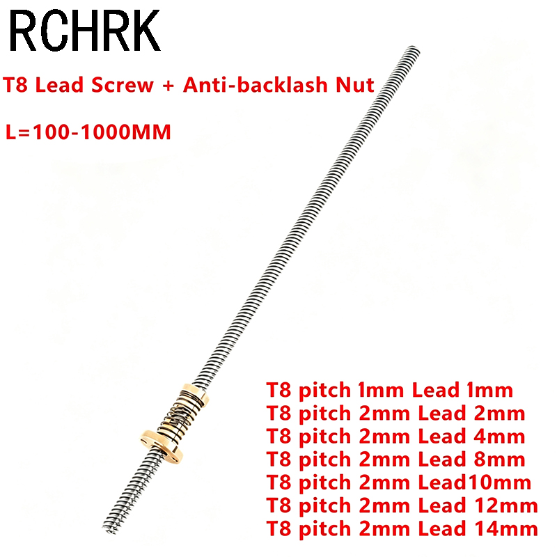 Lead Screw 8Mm - 1 Set T8 Gewindespindel mit T8