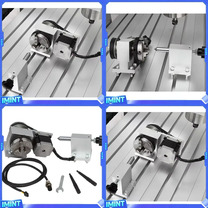 Nema23 Stepper - A-Achsen-80-Futter- und Spannzangen-CNC-Drehtisch 4. Achse Graviermaschine
