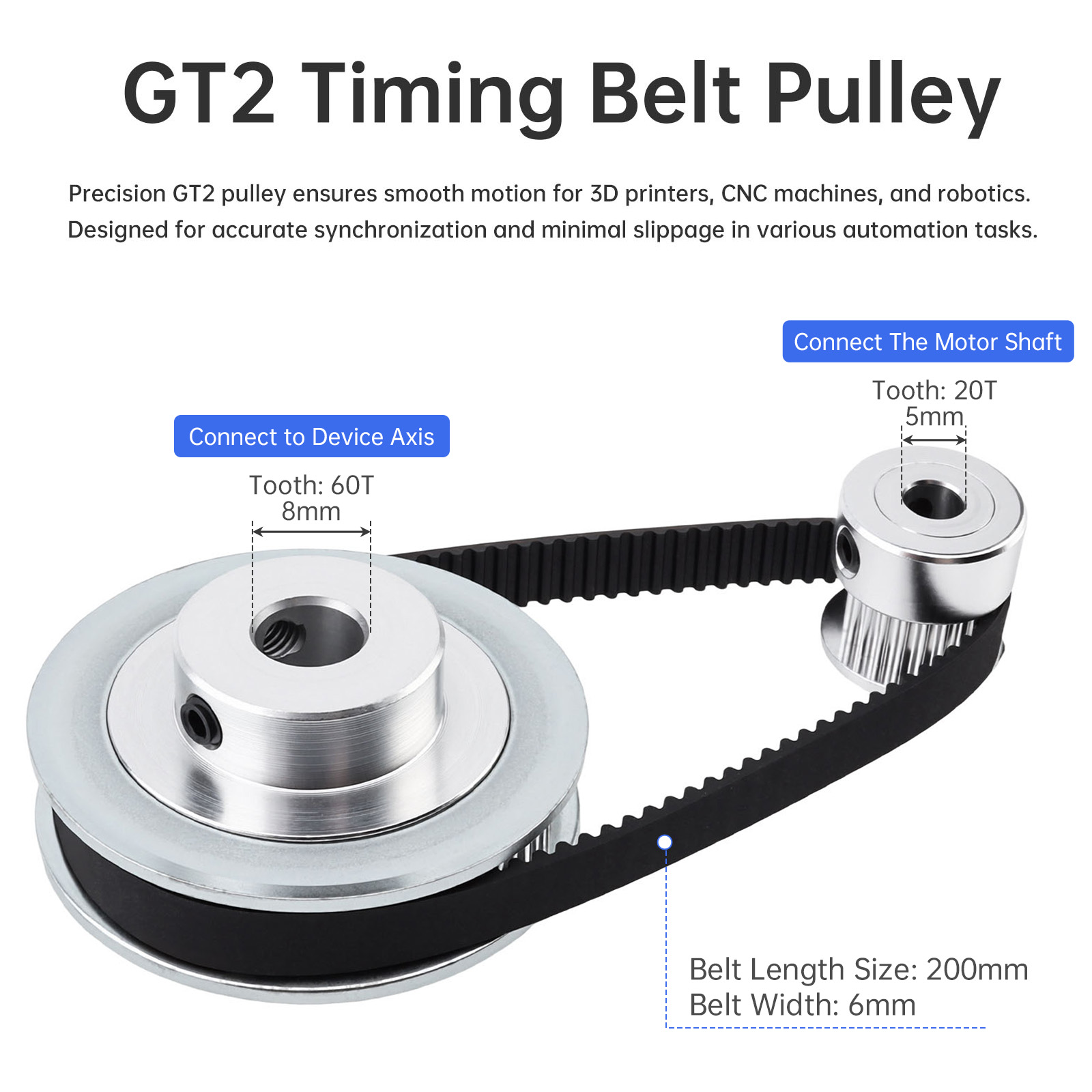 Gt2 Pulley - 12V-24V 775 Elektromotor und GT2 Zahnriemenscheibe
