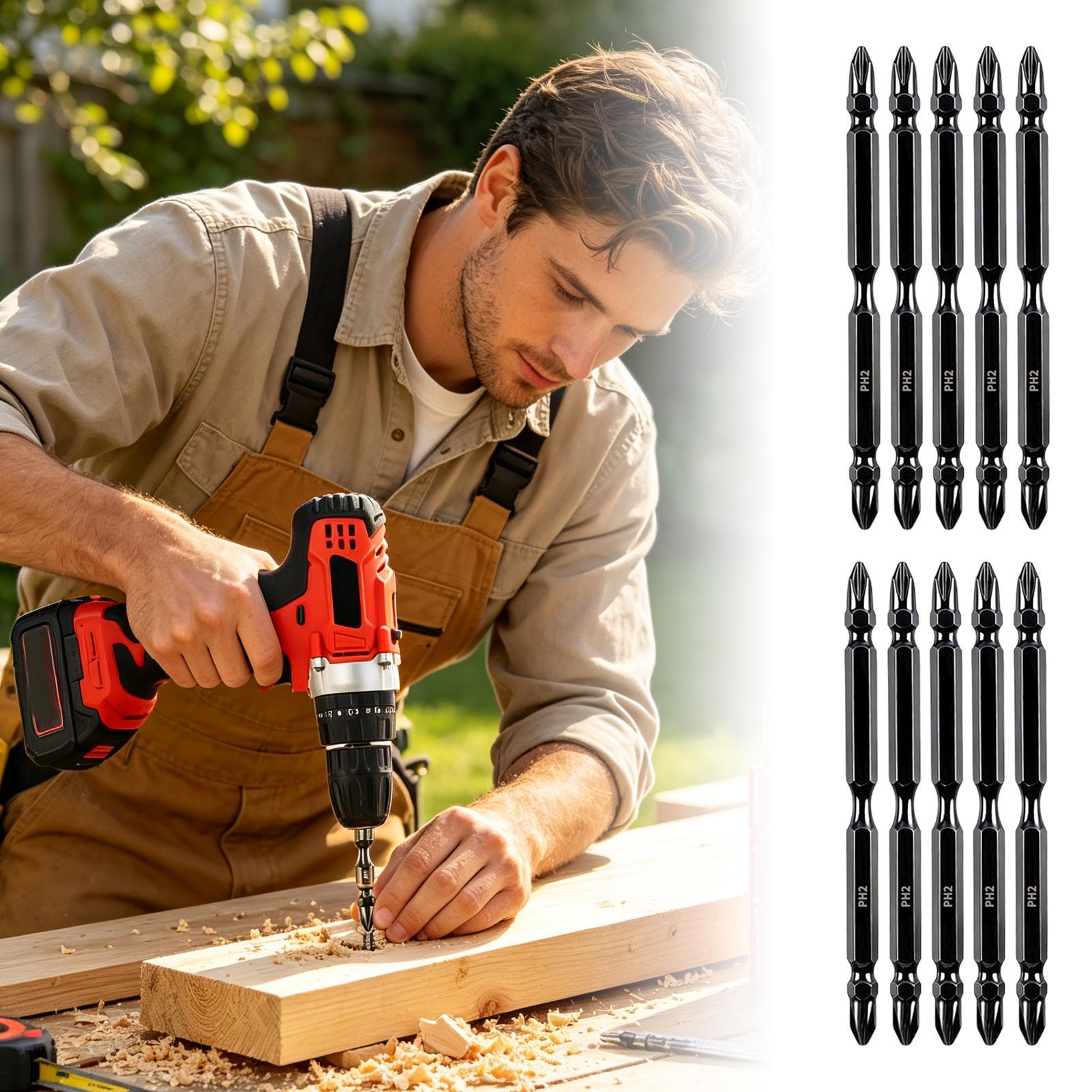 Drill Bit Set - Magnetische Bohrer, doppelseitig gefräster magnetischer Schraubendreherkopf,