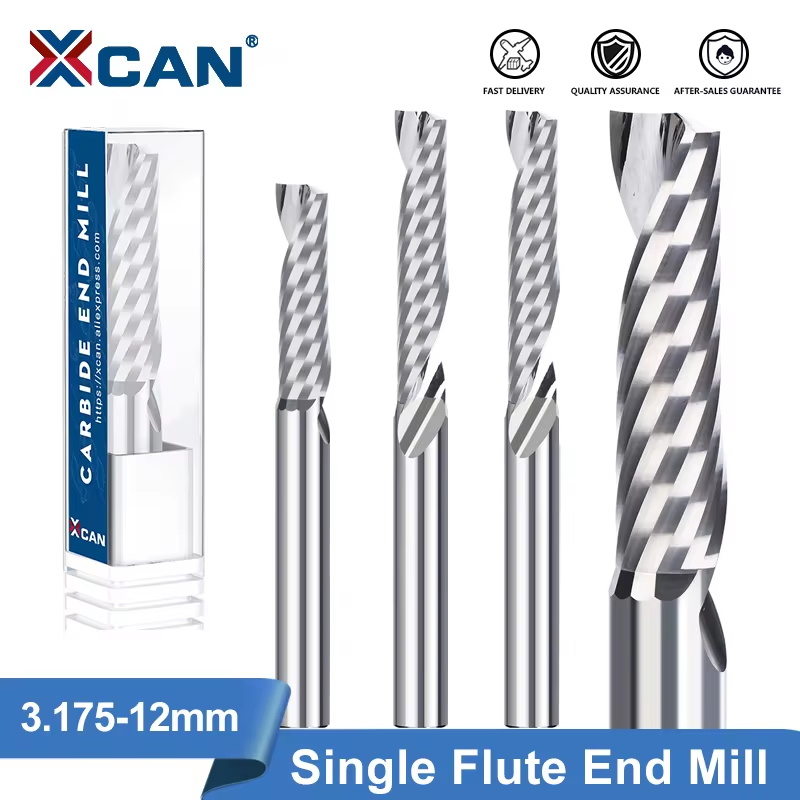 End Mill Set - XCAN Hartmetall Fräser 1pc Einzel Flöte