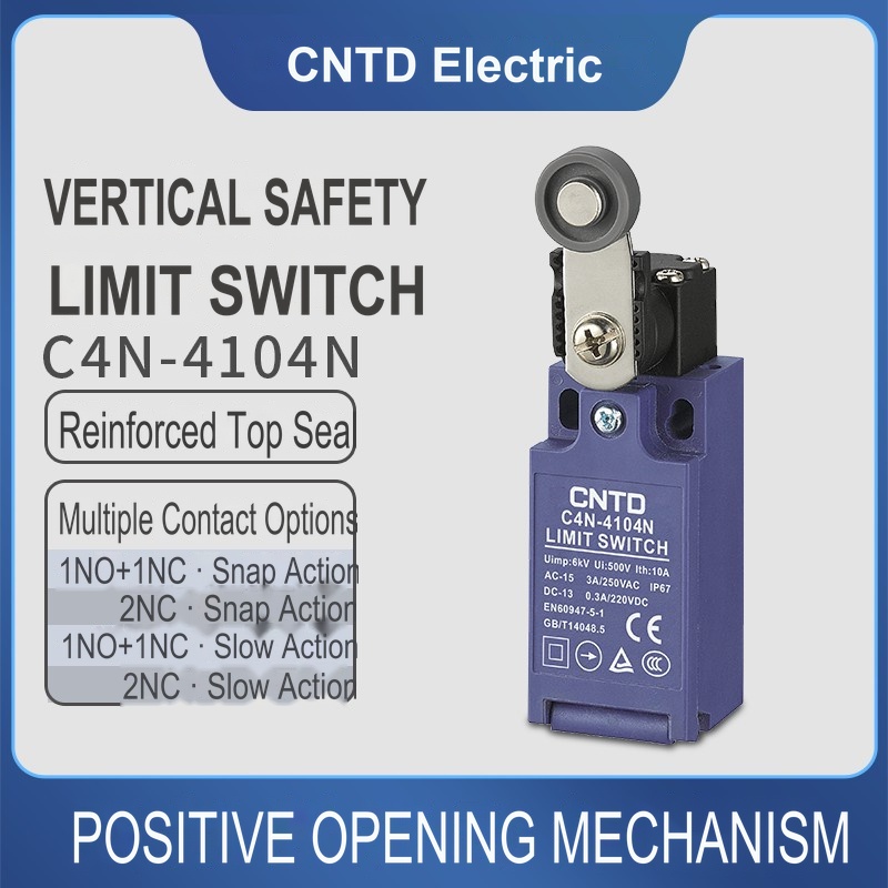 Limit Switch - CNTD C4N-4104N Vertikaler Sicherheits-Endschalter, Harz-Kugel, Metall-Schwenkstange,