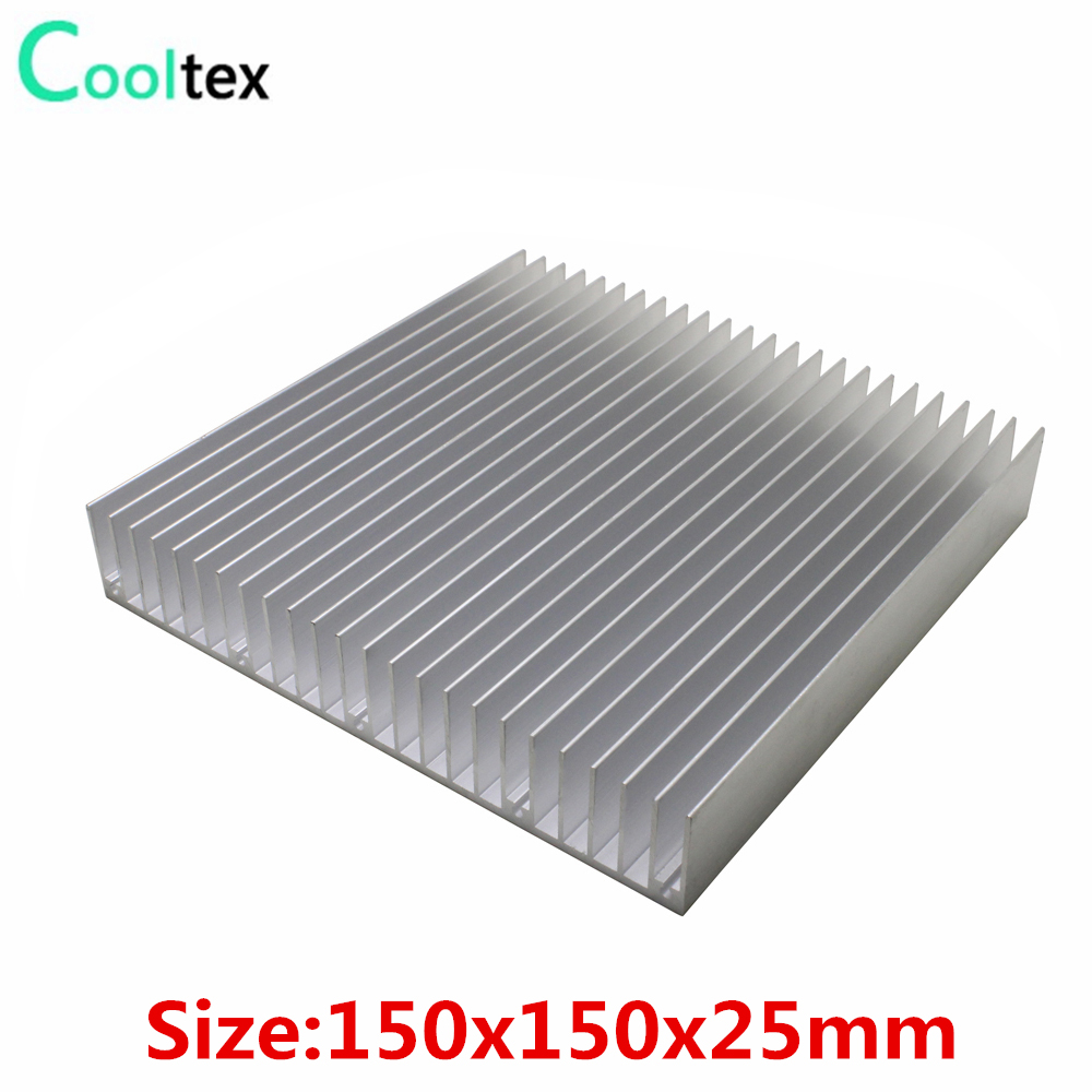 Aluminium Extrusion - 150x150x25mm DIY Aluminium-Kühlkörper, Kühlkörper, Radiator, Kühler