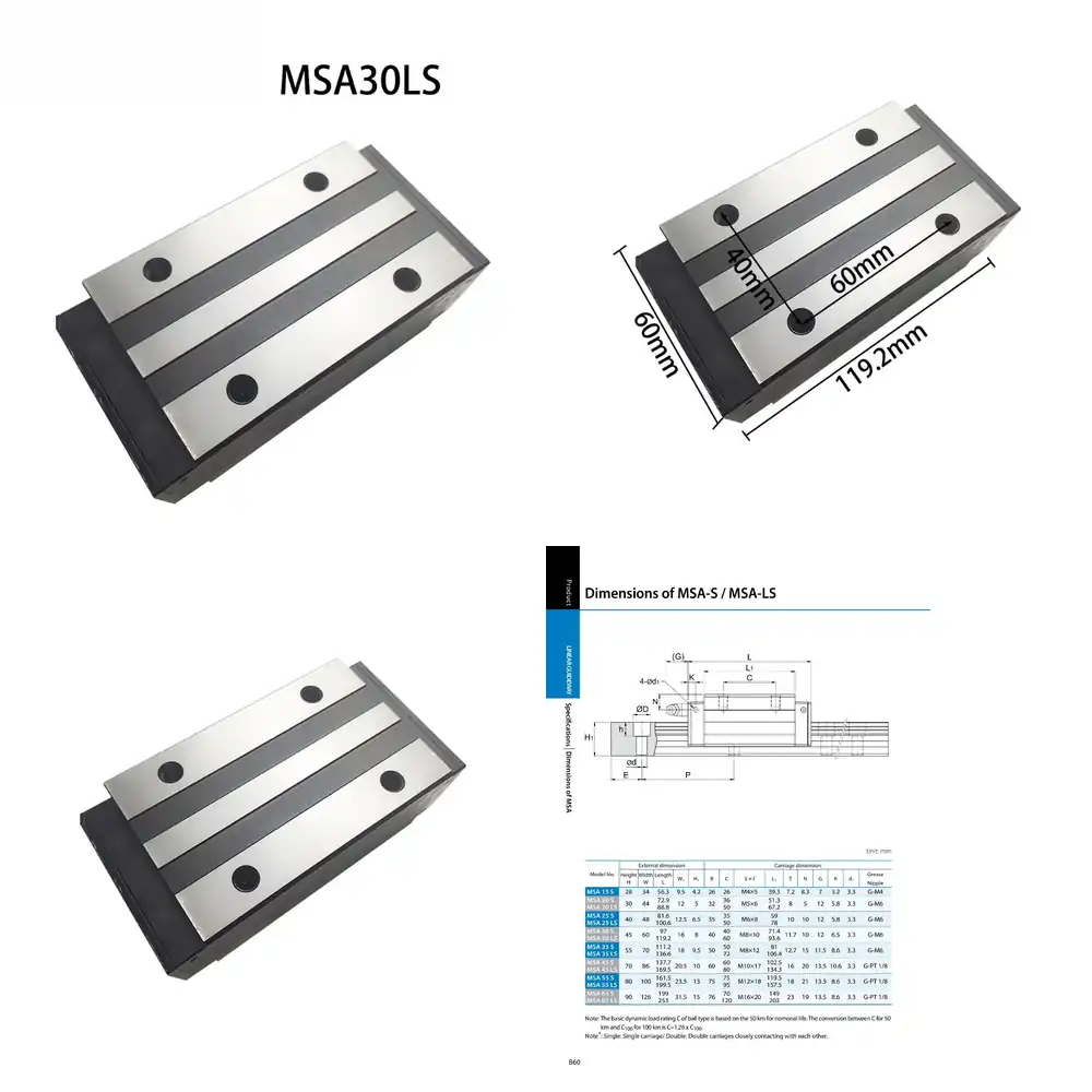 Cnc Router - Linearführungsschiene Gleitblock für Taiwan PMI MSA30LS