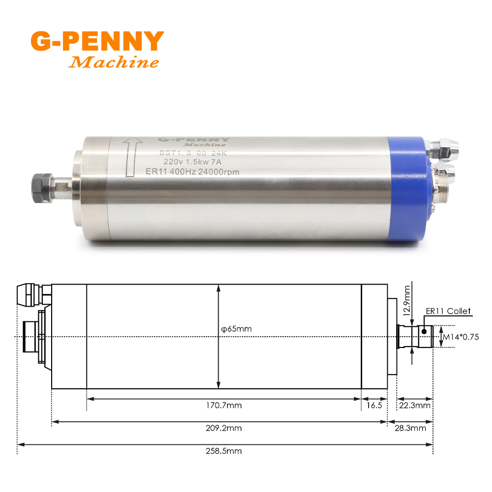 G-PENNY 1,5KW ER11 65mm wasser – Water Cooled Spindle Bewertung und Preis