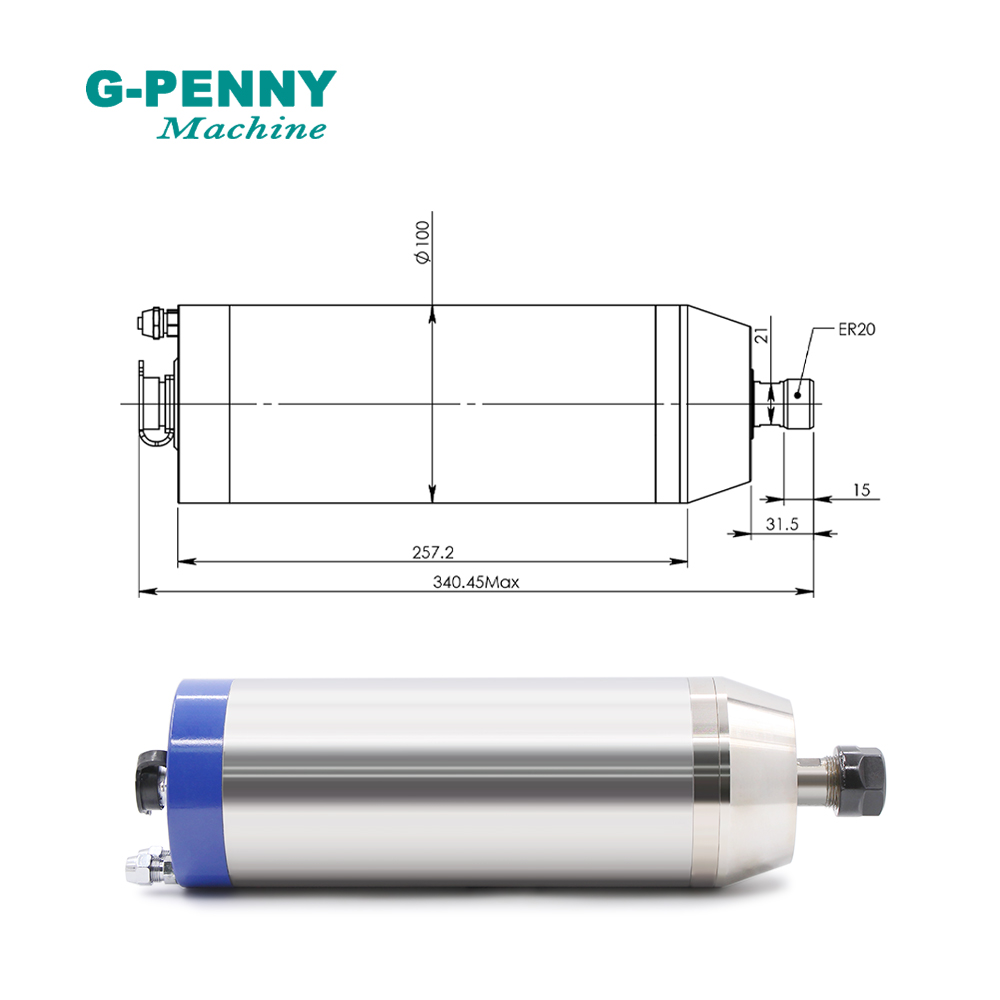 G-PENNY 3,7 kW ER20 Metallbear – Water Cooled Spindle Bewertung und Preis